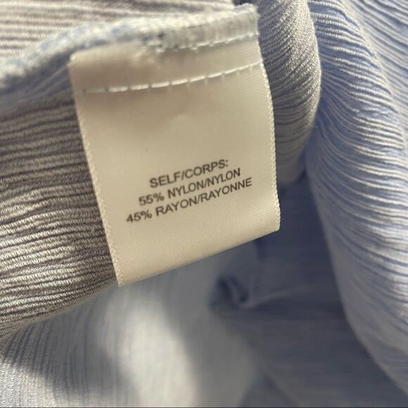 [s] Jane & Delancey Baby Blue Boho Ruffle Long Sleeve Cold Shoulder Blouse - Picture 11 of 13